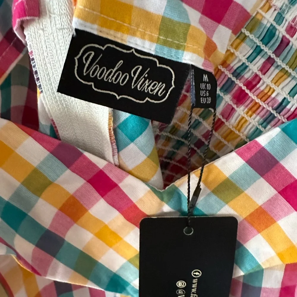 Multicolor Plaid Women's Dress - Picture 4 of 6